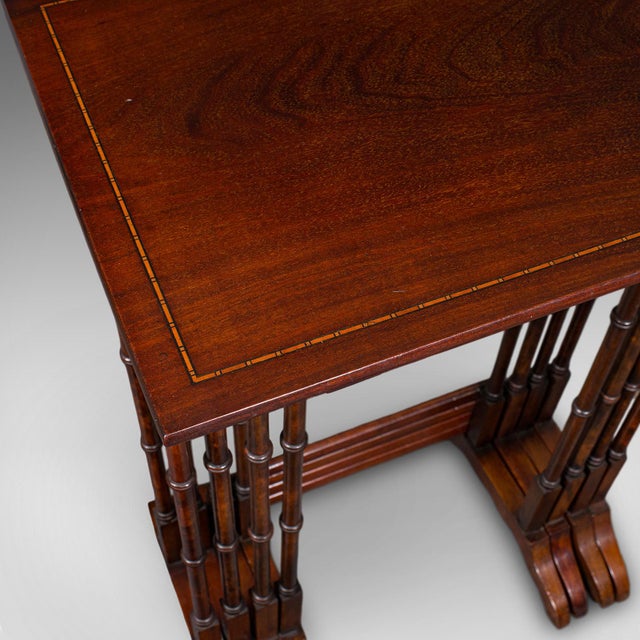 Antique Quartetto of Nesting Tables, English, Set of 4, Occasional, Edwardian For Sale - Image 11 of 12