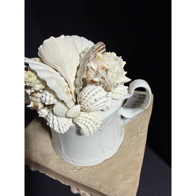 Celestial Meets the Sea Shell Encrusted Tea Pot-Coastal Art Sculpture For Sale - Image 4 of 8