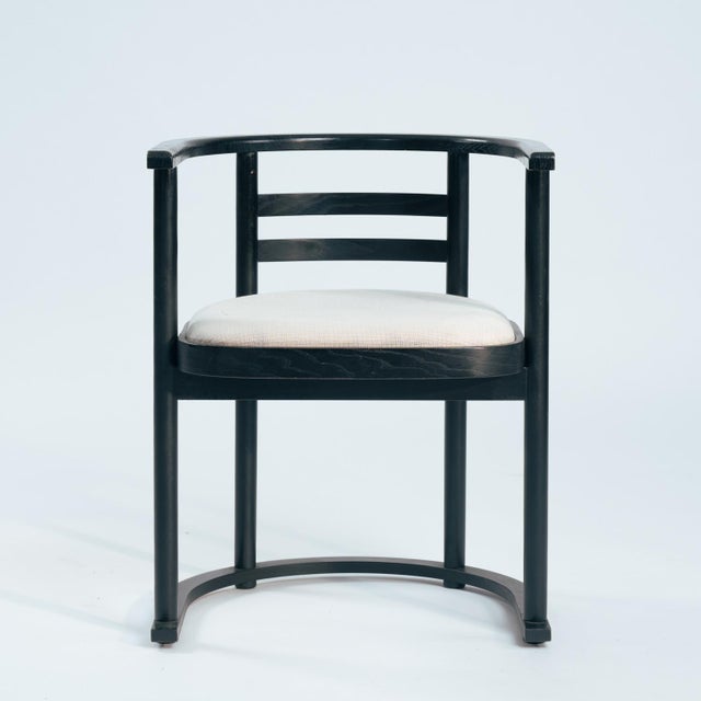 Bauhaus design chair in black lacquered beech, in the style of the joseph hoffmann chairs, known as “fledermaus”. we love...