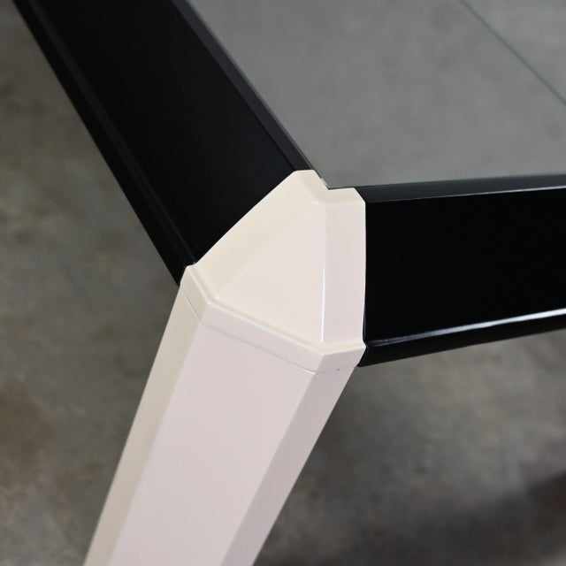 1970-1980’s Modern to Postmodern Coffee Table Off White & Black Painted ...