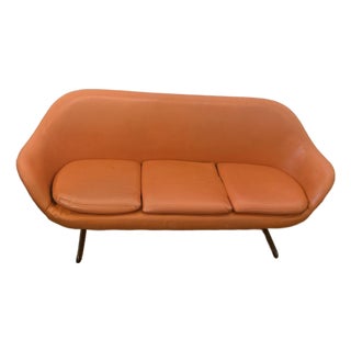 Vintage Swedish Overman Pod Sofa, Orange Vinyl, 1960s-70s For Sale