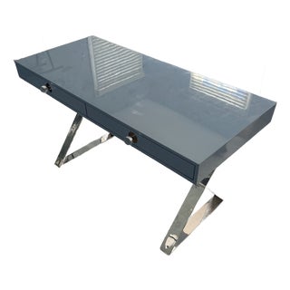 Jonathan Adler Channing Lacquered Desk—Blue For Sale