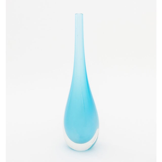 Murano Sommerso Light Blue Bottle Neck Vase For Sale In New York - Image 6 of 8