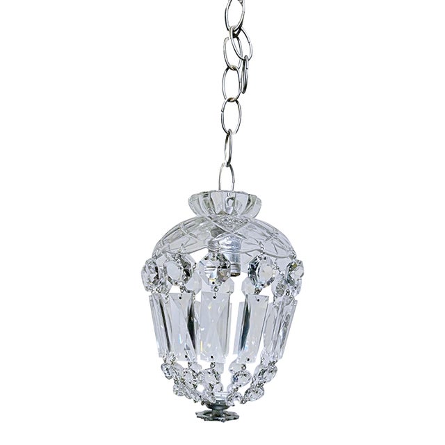 Vintage Glass Dish Basket Chandelier For Sale