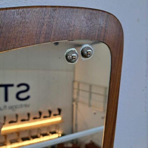Irregularly Shaped Mirror in Teak Frame, in Good conditions.