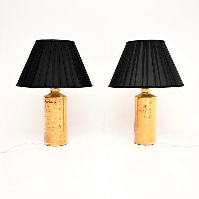 Mid-Century Modern Vintage Swedish Ceramic Table Lamps by Bergboms, 1970, Set of 2 For Sale - Image 3 of 11