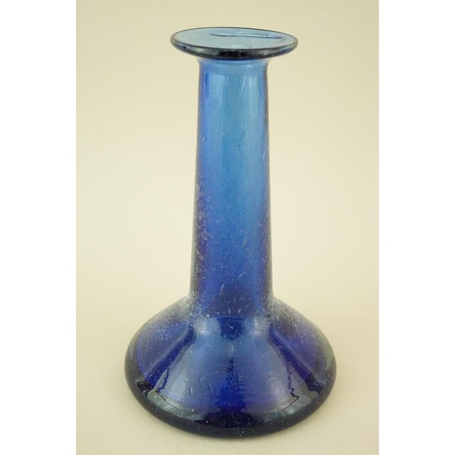 Description of the item: Delightful blue Murano blown glass excavation vase, with the addition of cobalt oxides, treated...