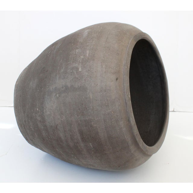 Exceptional Wabi Sabi antique handcrafted clay pot with hand-thrown details, and a time-worn patina. Substantial in size...