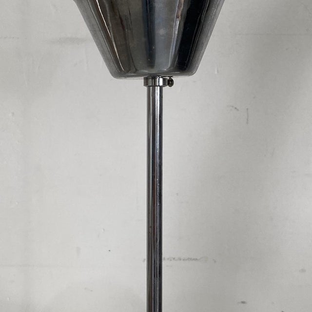 Vintage Chrome and White Glass Pendant Light, 1970s For Sale - Image 6 of 12