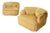 Confidential Lounge Chairs in Ochre Suede by Alberto Rosselli for Saporiti, 1970s, Set of 2 For Sale