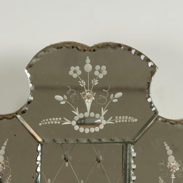 1930s Antique Pair of Italian Mirrored Two Light Wall Sconces For Sale - Image 5 of 12