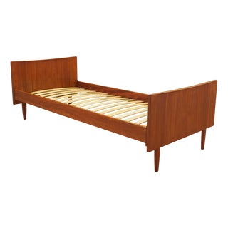 Vintage Danish Teak Bed, 1970s For Sale