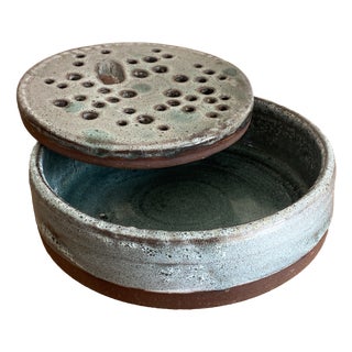 Vintage Glazed Stoneware Flower Frog by the Workshop of Jeanne and Norbert Pierlot, 1950s For Sale