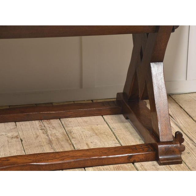 Brown Oak Refectory Table, 1890s For Sale - Image 8 of 12