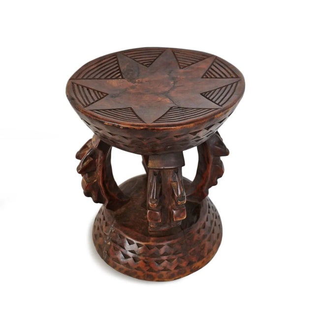 Tribal Vintage Carved Wood Tribal Mali Stool For Sale - Image 3 of 6