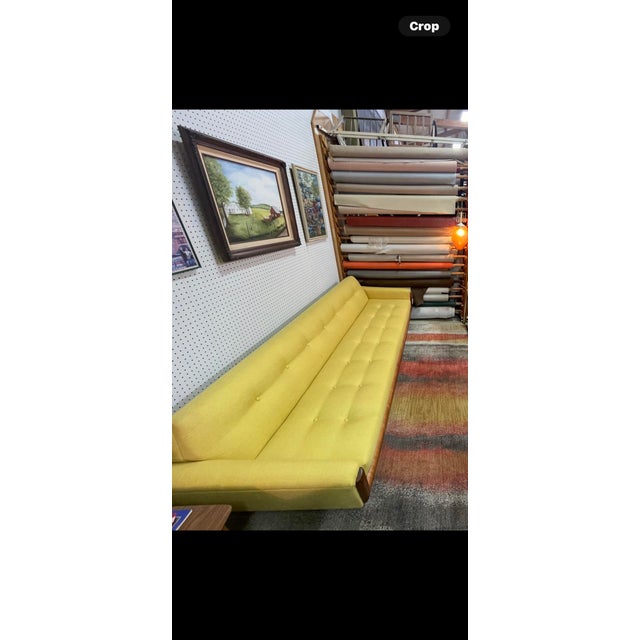 Mid century Gondola Adrian Pearsall style Brand new upholstery In a nice yellow tweed fabric Super nice fabric A must for...