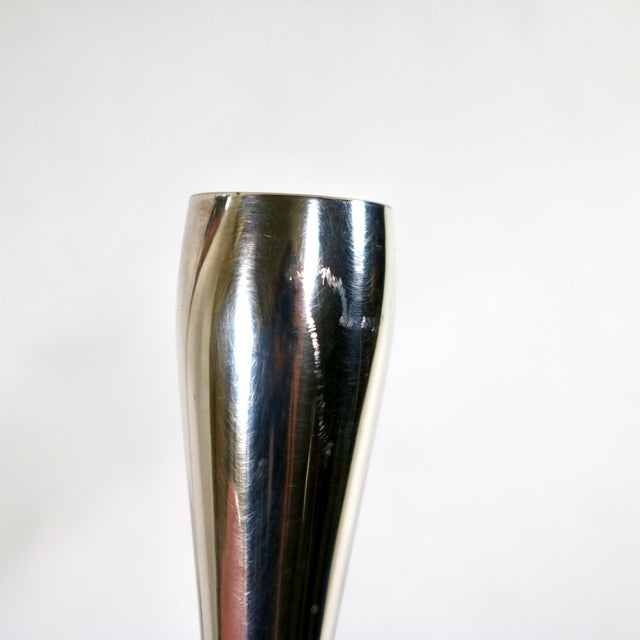 Dansk Mid Century Modern Silver-Plated Jens Quistgaard for Dansk Tulip Taper Candlesticks-a Pair For Sale - Image 4 of 10