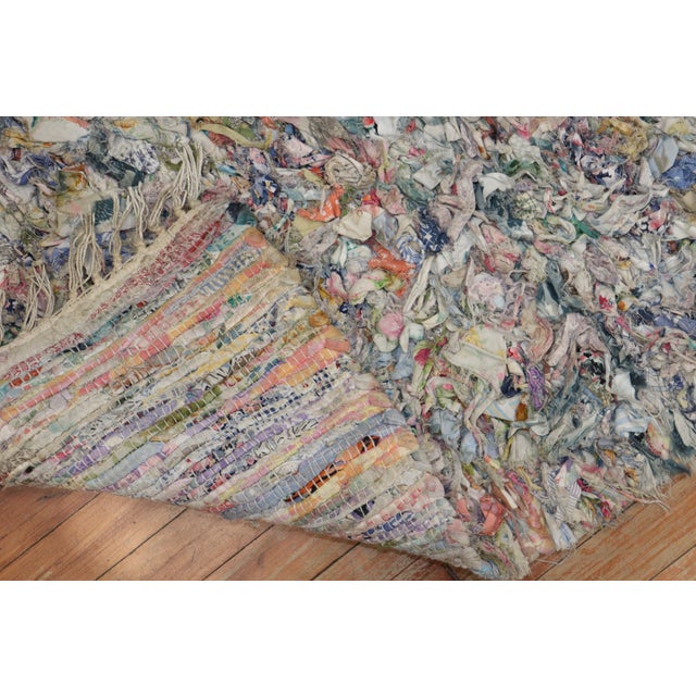 Late 20th Century Colorful American Braid Confetti Throw Size Rug For Sale - Image 16 of 18
