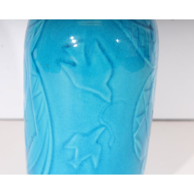 Mid 20th Century Rörstrand Sweden Blue Ceramic Bottle With Stopper For Sale - Image 5 of 8