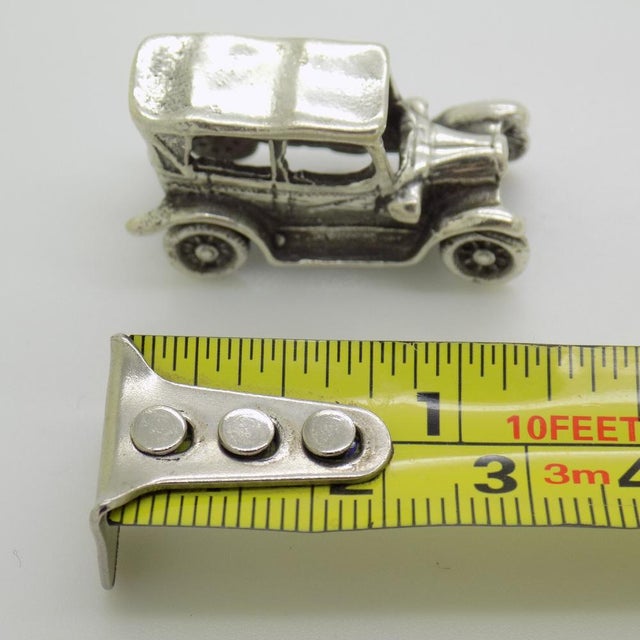 Vintage Italian Handmade Genuine Silver Classic Car Dollhouse Miniature, 1970s For Sale - Image 10 of 11