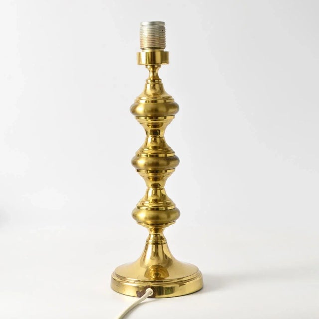 Gold Mid-Century Brass Table Lamp, 1970s For Sale - Image 8 of 12