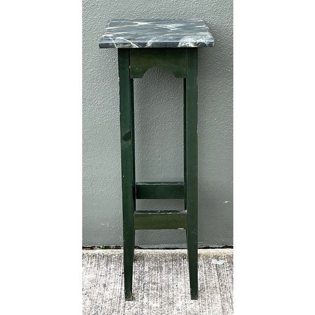 Late 20th Century Vintage Brazilian Faux Finished Marble Pedestal For Sale - Image 5 of 12
