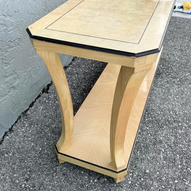 Vintage Art Deco Burlwood Console Table For Sale - Image 10 of 12