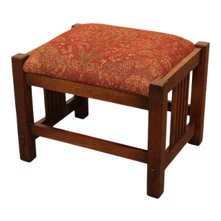 Stickley Mission Collection Oak Spindle Footstool For Sale