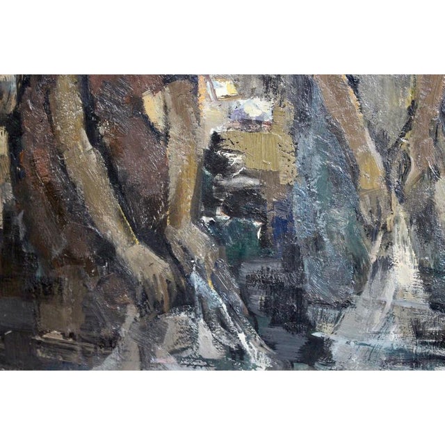 A. Clement, The Washerwomen, 20th Century, Oil Painting on Board, Framed For Sale - Image 16 of 18