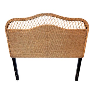 Vintage Safavieh Wicker Headboard – Full/Double Size For Sale