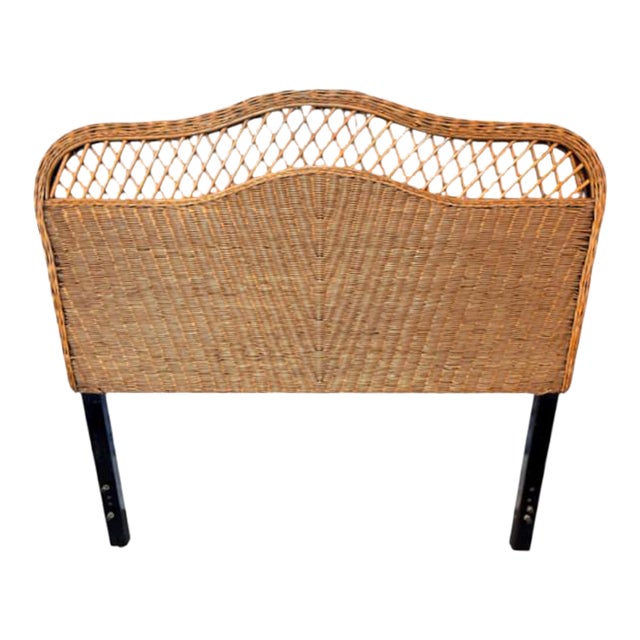 Vintage Safavieh Wicker Headboard – Full/Double Size For Sale