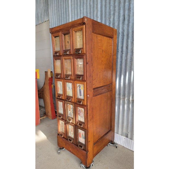 Antique Pattern File Cabinet Early 20th Century American Tiger Oak For Sale - Image 17 of 18