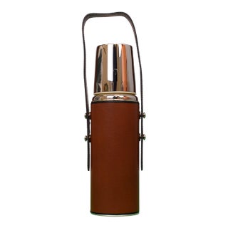 Abercrombie & Fitch Leather Lined Thermos Bottle W/ Strap (Nwot) For Sale