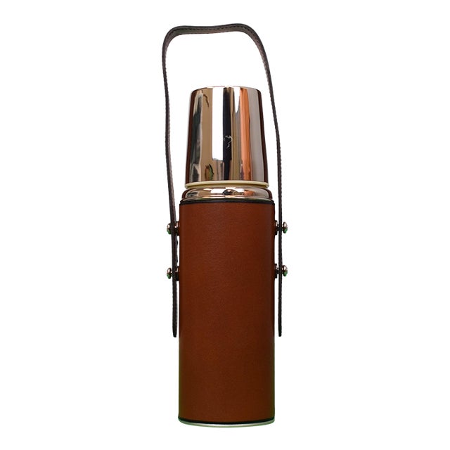 Abercrombie & Fitch Leather Lined Thermos Bottle W/ Strap (Nwot) For Sale