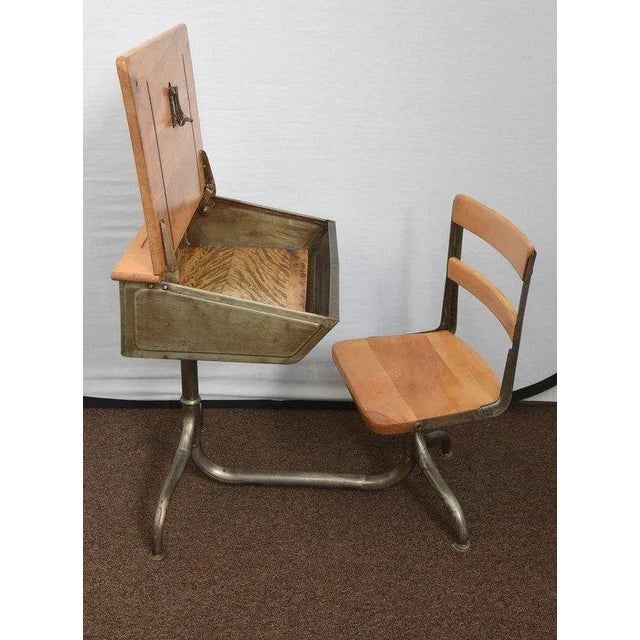 Industrial 1950s Industrial Child's School Desk For Sale - Image 3 of 11