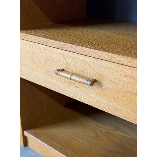 Oak Nightstands With Open Cubbies and Drawers Set of 2 Mid-Century Modern 1970s For Sale - Image 10 of 10