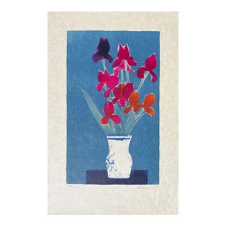 1991 Bernard Cathelin Iris Lithograph For Sale