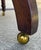 Set of Four Vintage Lewittes Tufted Sage Vinyl Club/Conference Chairs With Brass Casters For Sale In Sacramento - Image 6 of 17