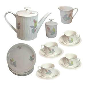 Early 20th Century Arzberg Germany 17 Piece Tea Dessert Set Arz3415 Bone China Leaves