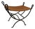 Mid-Century French Woven and Iron Low Stool in the Style of Audoux Minet For Sale