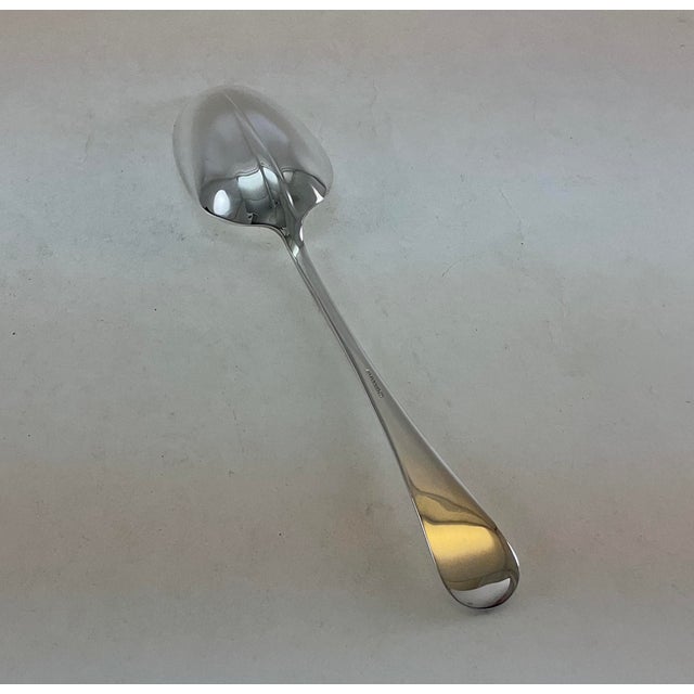 1980s Silver Large Serving Spoon & Fork (Two Pieces), Rattail For Sale - Image 9 of 12