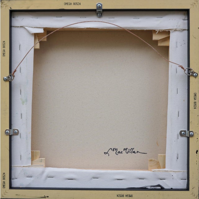 Abstract "Sun Splash" Oil and Cold Wax Abstract Painting by Laurie MacMillan, Framed For Sale - Image 3 of 4