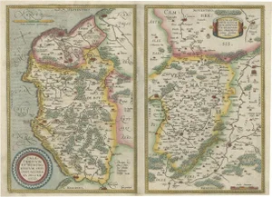 Antique French Map of the Region of Boulogne and Peronne, 1590