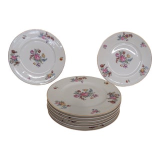 Limoges Goa Field Haviland Floral Ivory China France 8 Dinner Plates 4348b For Sale