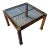 Lucite Glass Panel End Table in Faux Tortoiseshell For Sale