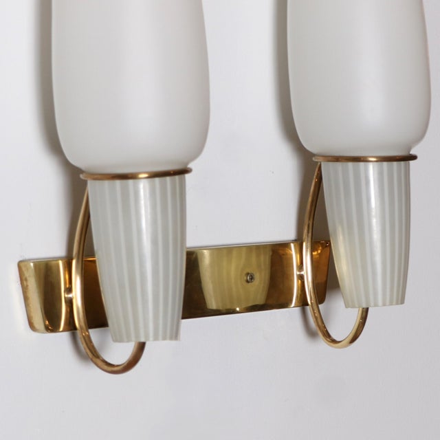 Mid-20th Century Pair of Italian Modernist wall scones - a Pair For Sale - Image 4 of 9