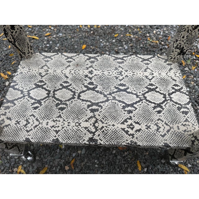 2010s Sophisticated Karl Springer Style Python Skin Wrapped Telephone Table For Sale - Image 5 of 11