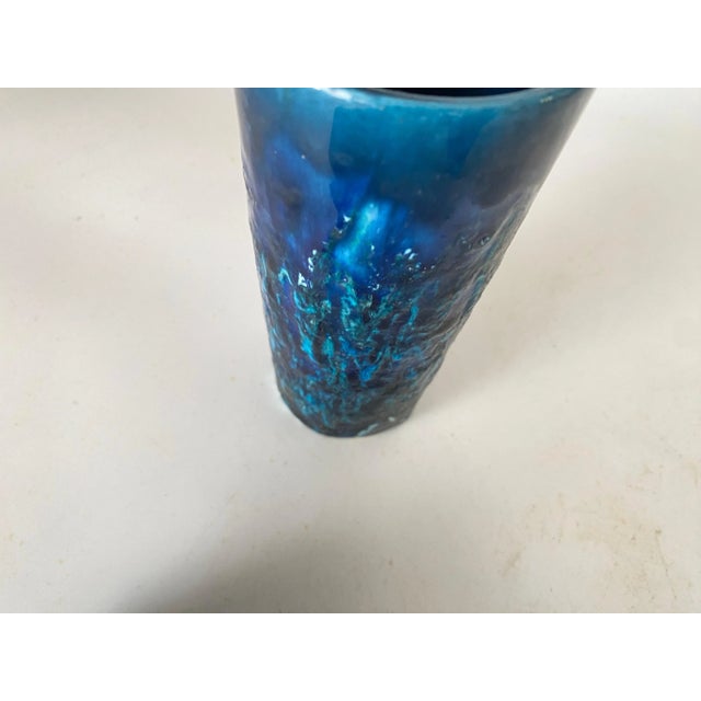 Set of 4 glasses in Ceramic Bistosi Style, Aldo Londi Style, 1960. It has been made in Itlay. The colors is Blue.