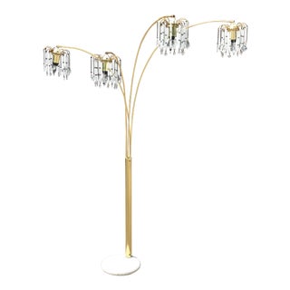 Vintage Mid Century Waterfall Floor Lamp With Marble Base For Sale