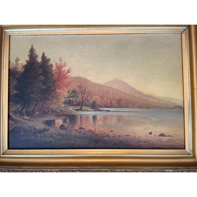 Stunning Antique 19th Century Landscape. Signed by listed Artist B.B. Bucklin. Oil on board. Autumn scene. No visible...